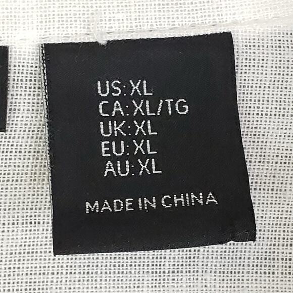 Tahari Shirt Top Womens Size XL White Linen Button Up Lagenlook Resort Beachy - Picture 9 of 10